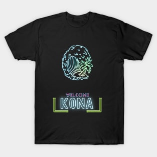 Kona neon letters surf Hawaii T-Shirt